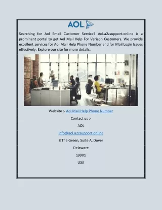 Aol Mail Help Phone Number  Aol.a2zsupport.online