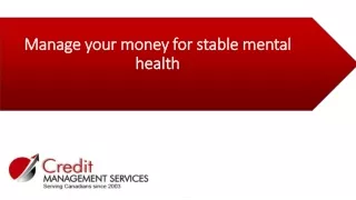 Manage your money for stable mental health