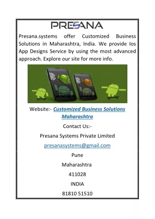 Customized Business Solutions Maharashtra | Presana.systems