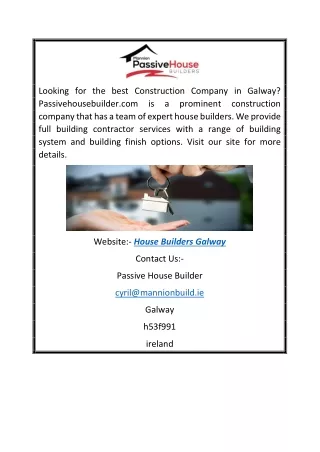 House Builders Galway | Passivehousebuilder.com