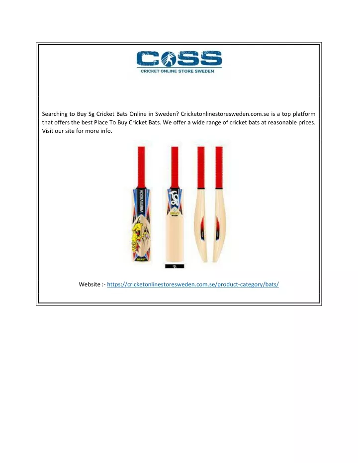 searching to buy sg cricket bats online in sweden