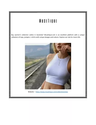 Buy Women T Shirts Online Australia | Musetique.com