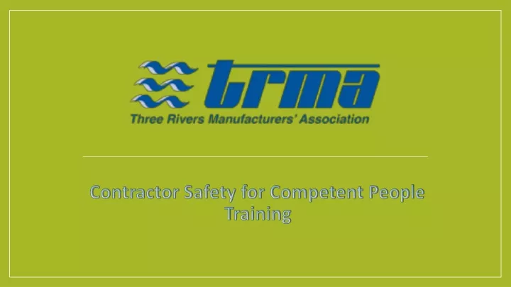 contractor safety for competent people training