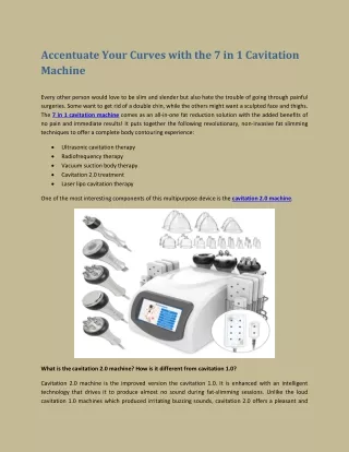accentuate your curves with the 7 in 1 cavitation