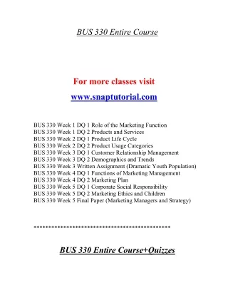bus 330 entire course