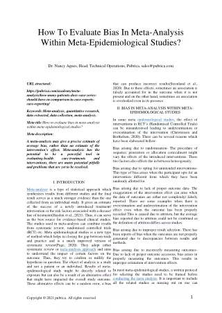 how to evaluate bias in meta analysis within meta