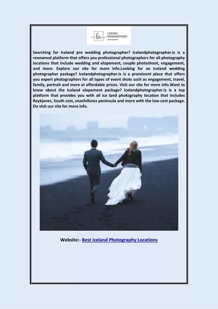 searching for iceland pre wedding photographer