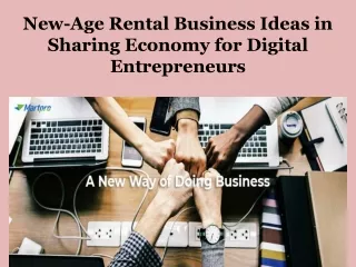 New-Age Rental Business Ideas in Sharing Economy for Digital Entrepreneurs