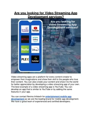 are you looking for video streaming