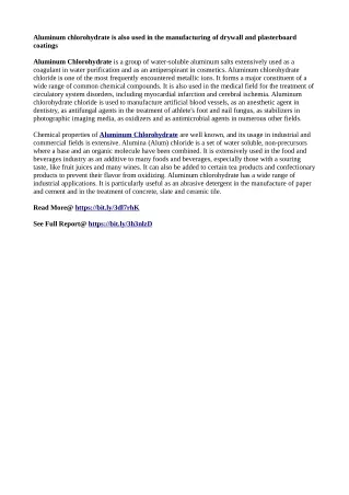 aluminum chlorohydrate is also used