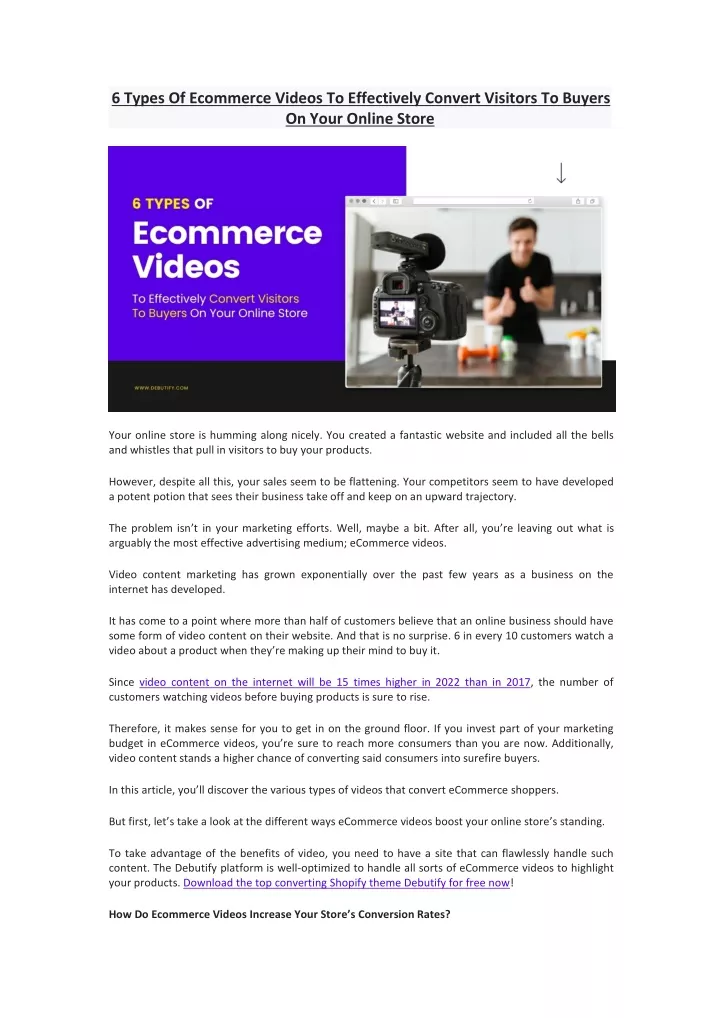 6 types of ecommerce videos to effectively