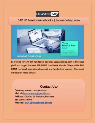SAP SD handbooks ebooks  Lacasadelsap.com