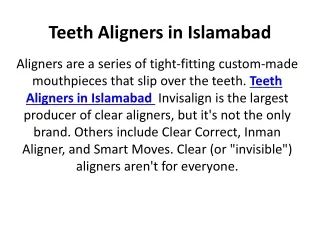 teeth aligners in islamabad