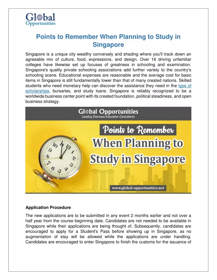 points to remember when planning to study