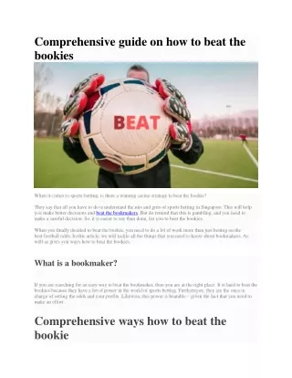 comprehensive guide on how to beat the bookies