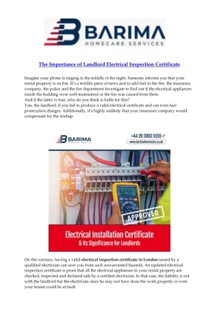 The Importance of Electrical Inspection Certificate for Landlords