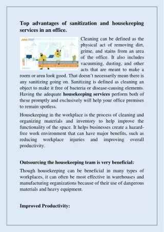 top advantages of sanitization and housekeeping