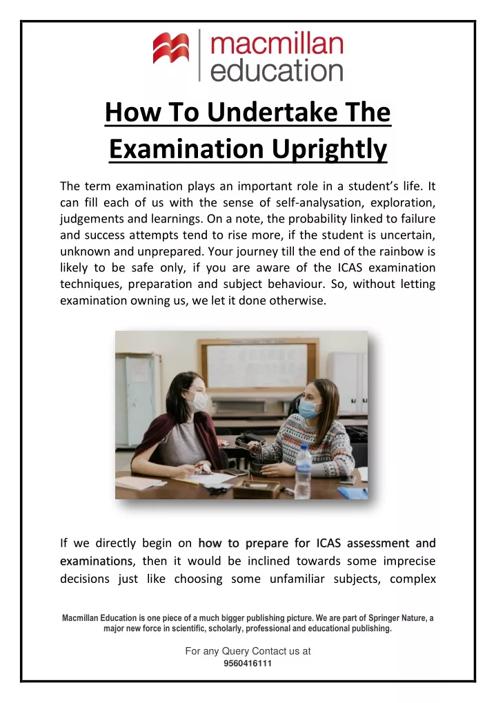 how to undertake the examination uprightly