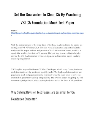 get the guarantee to clear ca by practicing
