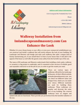 Walkway Installation from Imlandscapeandmasonry.com Can Enhance the Look