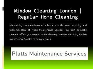 Window Cleaning London | Regular Home Cleaning
