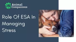 Role Of ESA In Managing Stress