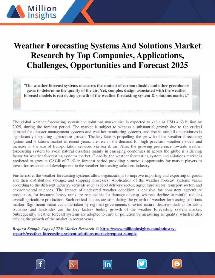 weather forecasting systems and solutions market