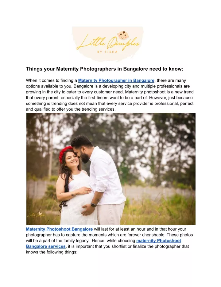 things your maternity photographers in bangalore