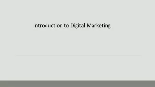 introduction to digital marketing