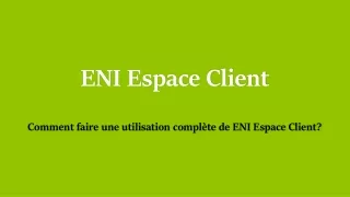 ENI Espace Client