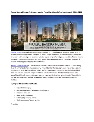 Piramal Bandra Mumbai