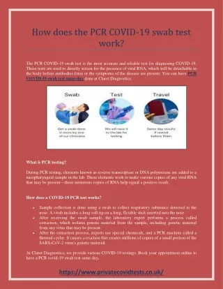 How does the PCR COVID-19 swab test work?