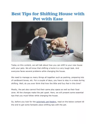 best tips for shifting house with pet with ease