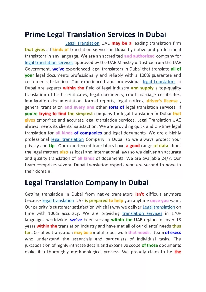 prime legal translation services in dubai legal
