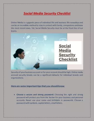 Social Media Security Checklist