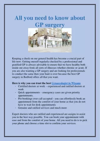 all you need to know about gp surgery