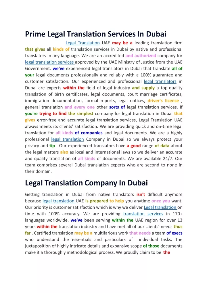 prime legal translation services in dubai