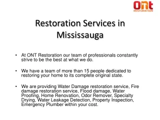 Restoration Services in Mississauga_ONT Restoration
