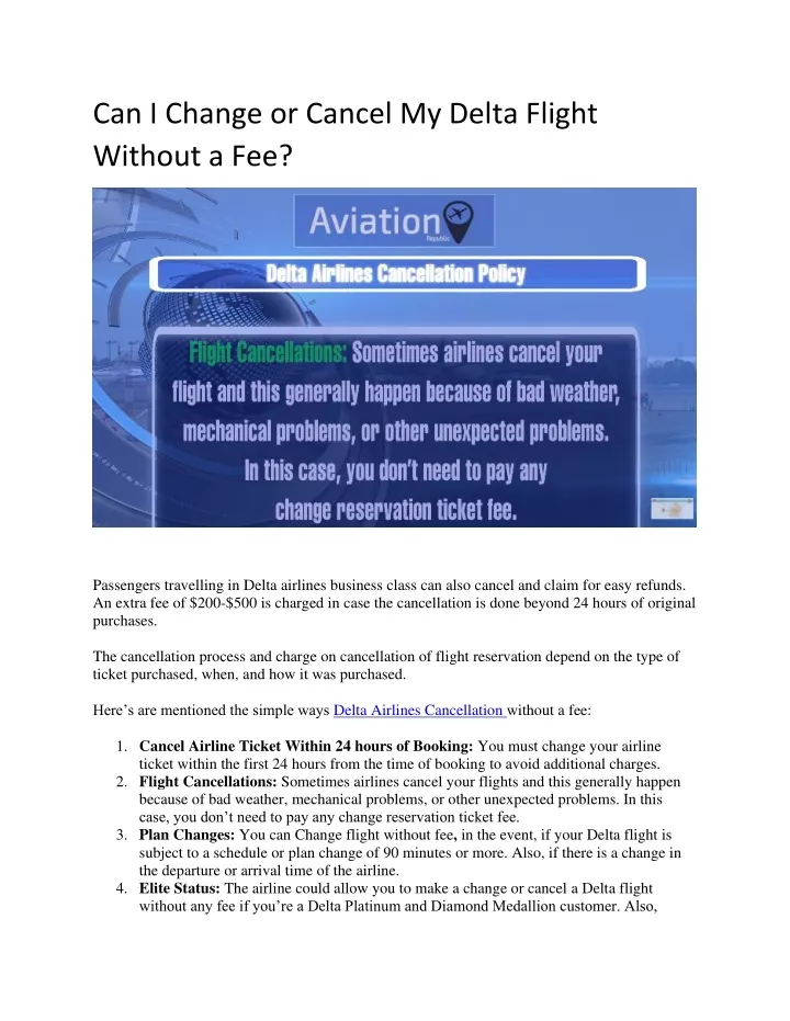can i change or cancel my delta flight without
