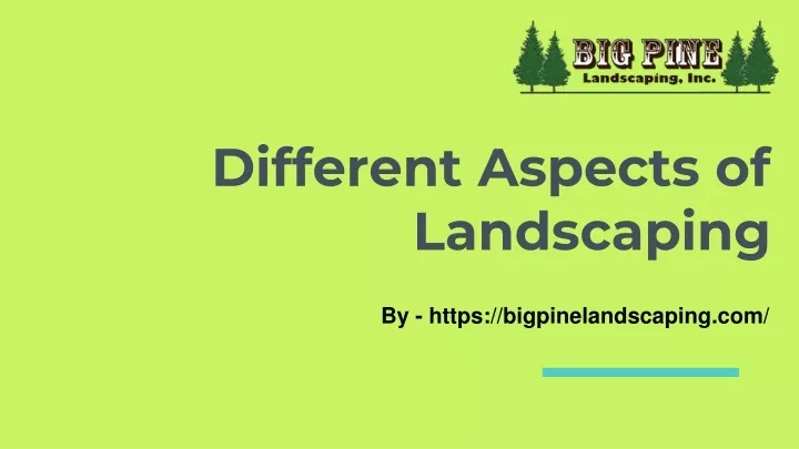 different aspects of landscaping