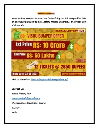 Buy Kerala State Lottery Online | Buykeralalotteryonline.in