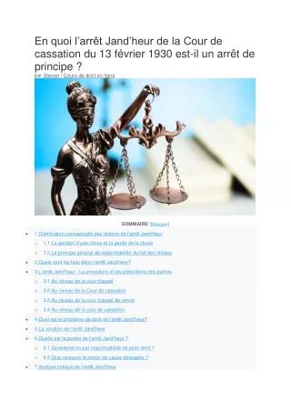 en quoi l arr t jand heur de la cour de cassation