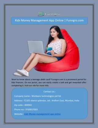 Kids Money Management App Online | Funngro.com