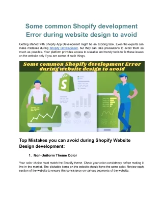 Some common Shopify development Error during website design to avoid