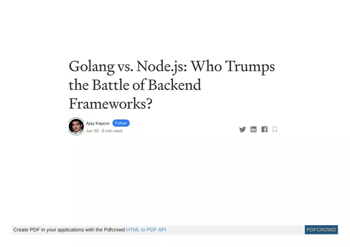 golang vs node js who trumps the battle