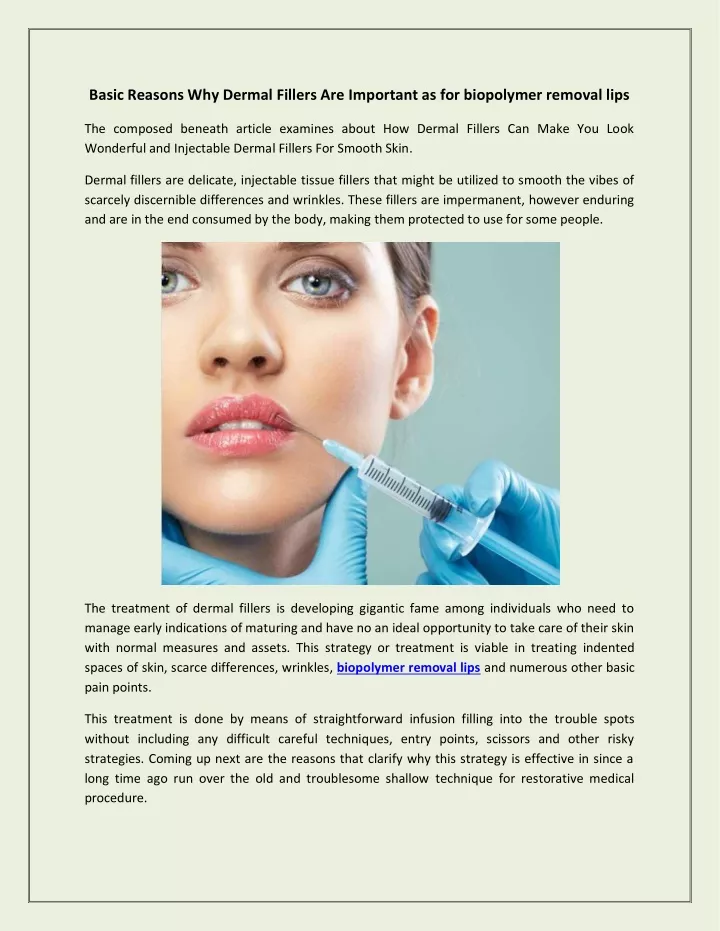 basic reasons why dermal fillers are important