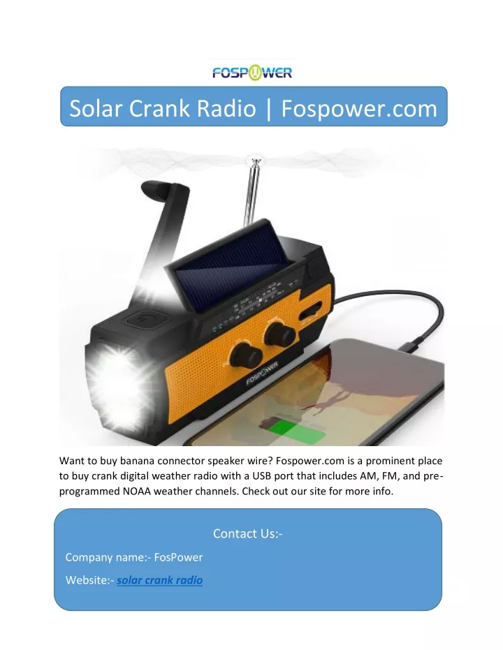 solar crank radio fospower com
