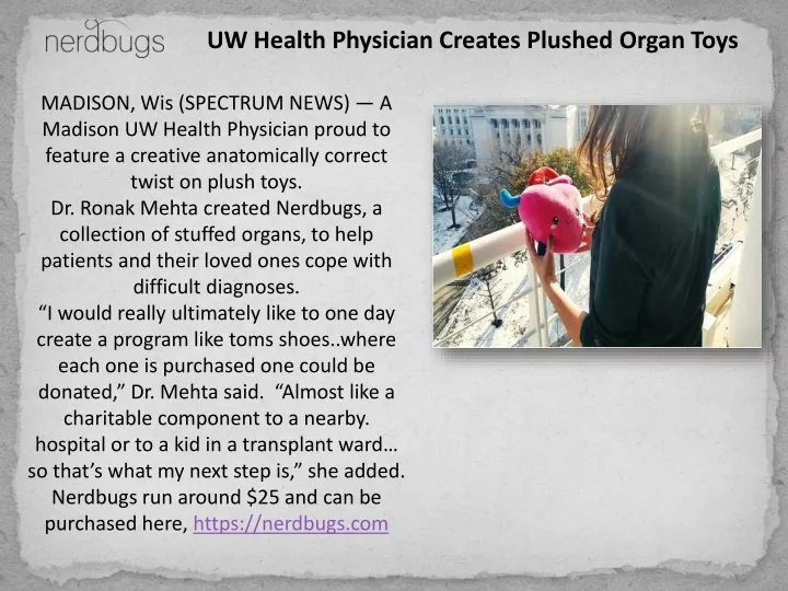 uw health physician creates plushed organ toys