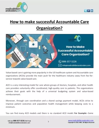how to make successful accountable care