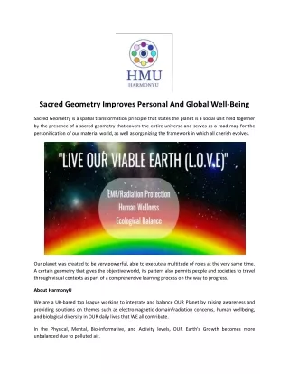 sacred geometry improves personal and global well